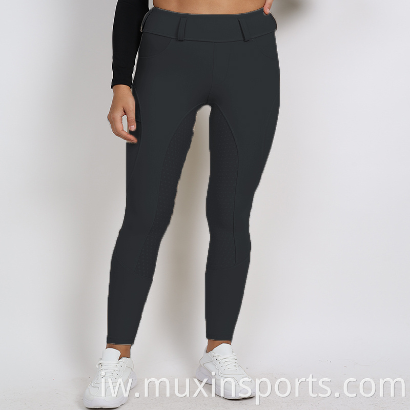 black equestrian breeches silicone